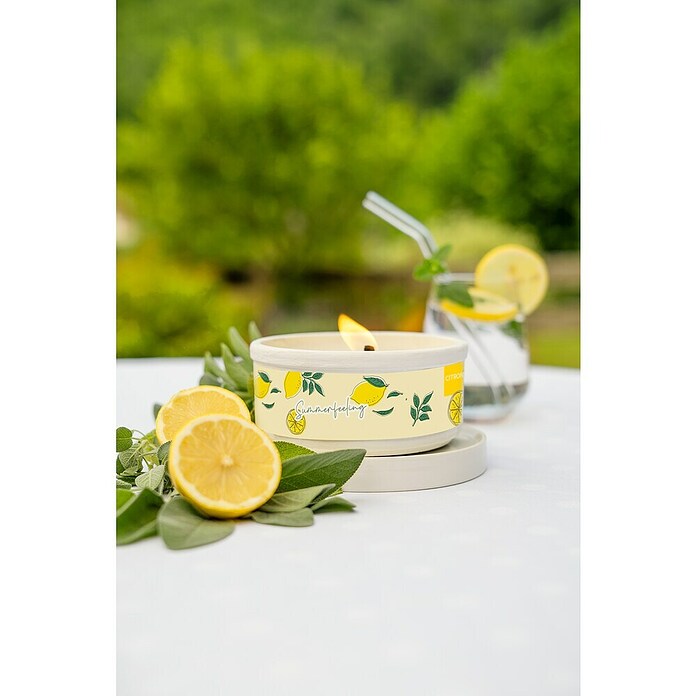 Hofer Citronella-Kerze Summerfeeling (Durchmesser: 13 cm, Gelb) | BAUHAUS