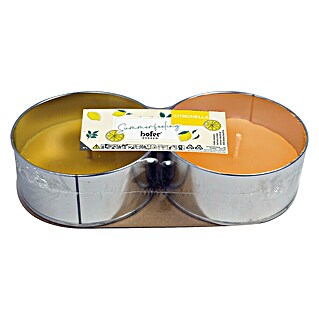 Hofer Citronella-Kerze Outdoorbecher Summerfeeling 2er (Durchmesser: 10,5 cm, Orange/Gelb)