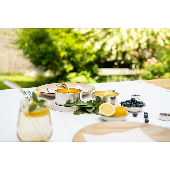 Hofer Citronella-Kerze Outdoorbecher Summerfeeling 2er (Durchmesser: 10,5 cm, Orange/Gelb) | BAUHAUS