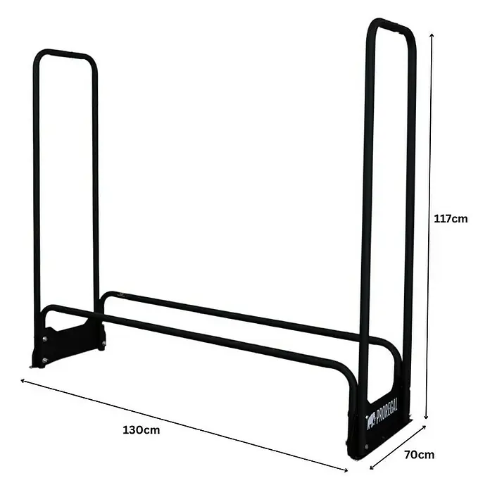 Proregal Kaminholzregal - 36 x 36 x 117 cm, Stahl, Schwarz