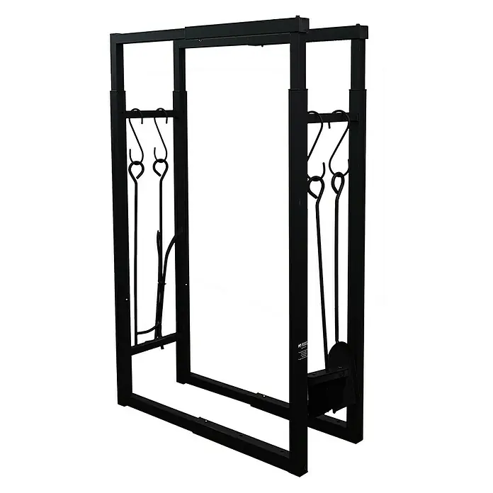 Proregal Kaminholzregal - 25 x 25 x 150 cm, Stahl, Schwarz