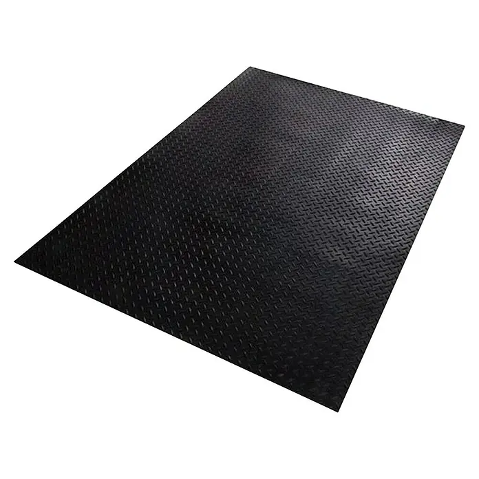 Floordirekt Läufer Tränenblech - 100 x 100 cm, Schwarz - Schwarze Gummimatte mit Riffelblechmuster, ideal für Werkstatt, Garage oder als Bodenbelag. Rutschfest und strapazierfähig.