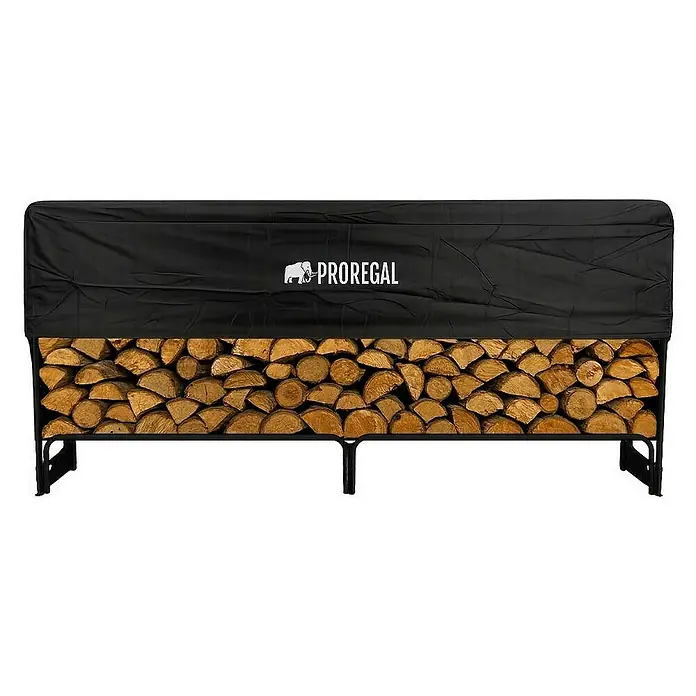 Proregal Kaminholzregal - 36 x 36 x 117 cm, Stahl, Schwarz
