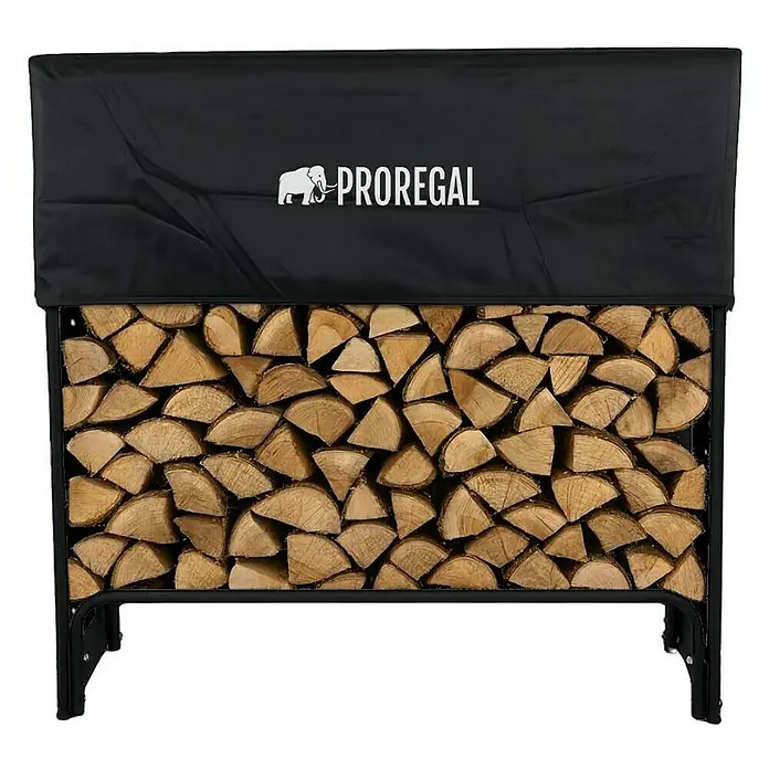 Proregal Kaminholzregal - 36 x 36 x 117 cm, Stahl, Schwarz