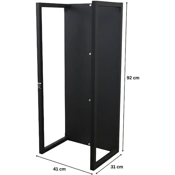 Proregal Kaminholzregal - 31 x 31 x 92 cm, Stahl, Schwarz