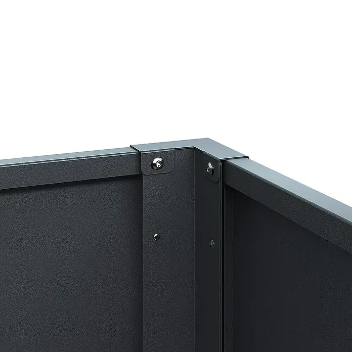 Weka Hochbeet Gary - 100 x 50 x 77 cm, Metall, Anthrazit - Detailansicht eines schwarzen, erhöhten Gartenbeets aus Metall, das Stabilität und modernes Design vereint.