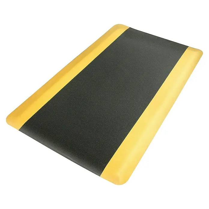 Floordirekt Bodenschutzmatte Soft-Tritt - 120 x 450 cm, Gelb/Schwarz - Schwarze und gelbe, abgeschrägte, rutschfeste Matte, die verwendet wird, um Stolperfallen zu vermeiden und die Sicherheit zu erhöhen.