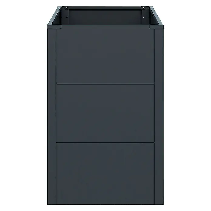 Weka Hochbeet Gary - 100 x 50 x 77 cm, Metall, Anthrazit - Modernes, graues Hochbeet aus Metall mit drei horizontalen Paneelen. Ideal für Garten und Terrasse, robust und stilvoll.
