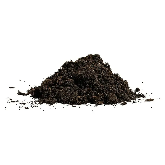 Gardol Rasenerde - 40 l - Nahaufnahme eines Haufens dunkler, reichhaltiger Blumenerde, ideal für Gartenprojekte und zur Verbesserung der Bodengesundheit.