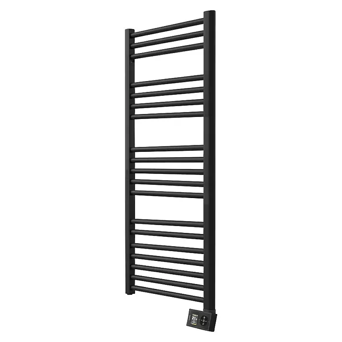 Rointe Radiador toallero eléctrico Orion - An x Al: 50 x 112 cm, 500 W, Negro, Acero - Un moderno toallero negro con control electrónico ofrece una lujosa experiencia de baño. Perfecto para cualquier baño.