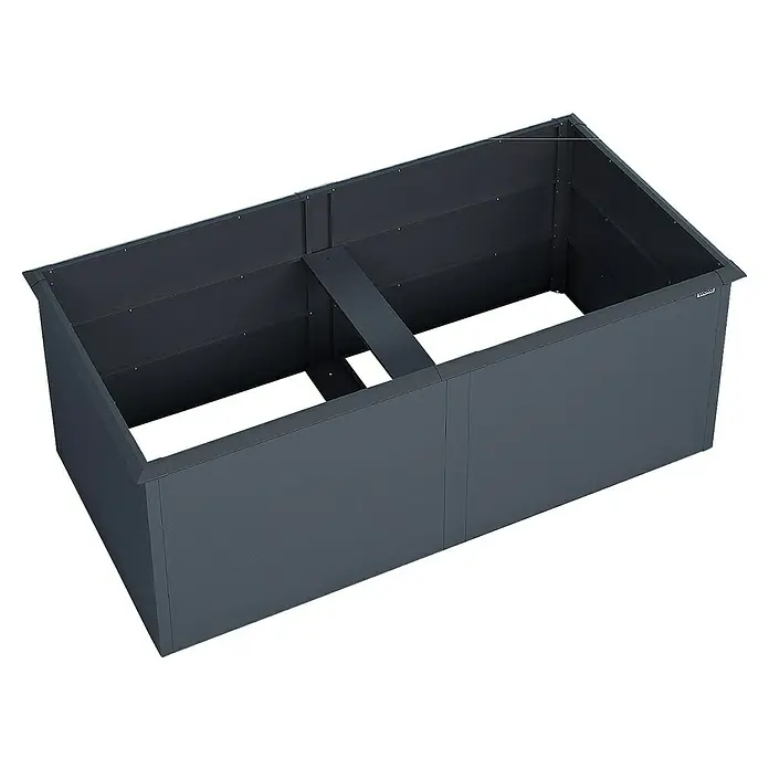 Weka Hochbeet Gary - 200 x 100 x 77 cm, Metall, Anthrazit - Ein geräumiger, erhöhter Pflanzkasten aus robustem, grauem Material. Ideal für Gartenliebhaber zur komfortablen Pflanzenaufzucht.