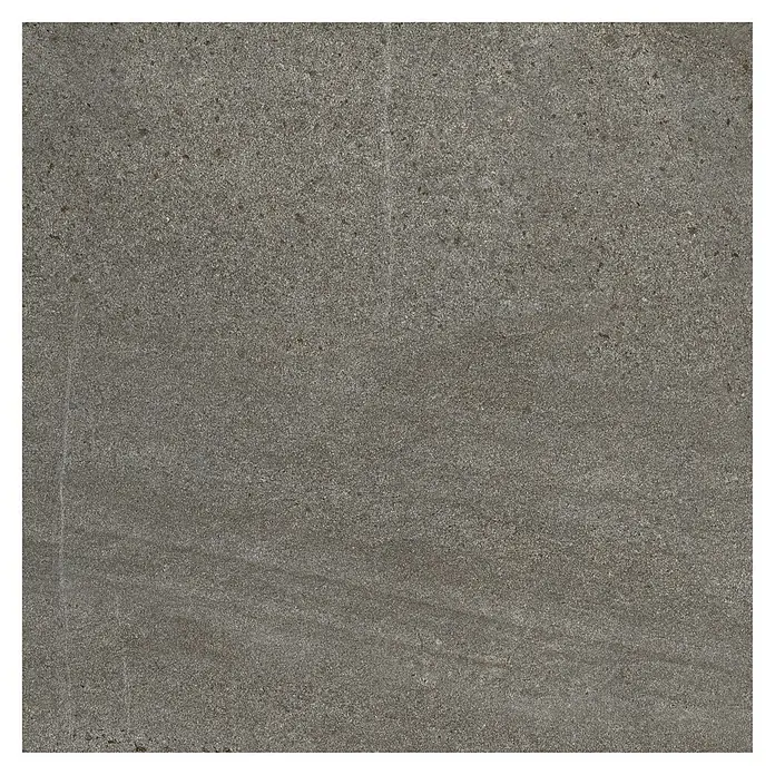 Feinsteinzeugfliese Homely - 60 x 60 cm, Lava, Matt - Detailaufnahme einer grauen Steinzeugfliese mit feiner, gesprenkelter Textur und leichtem Farbverlauf für moderne Innenräume.