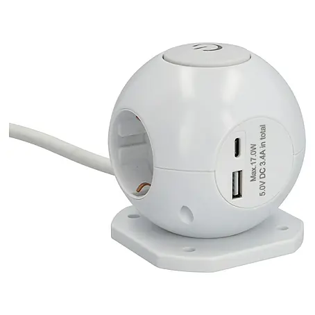 UniTEC  Steckdosenwürfel USB-A. USB-C 3-fach