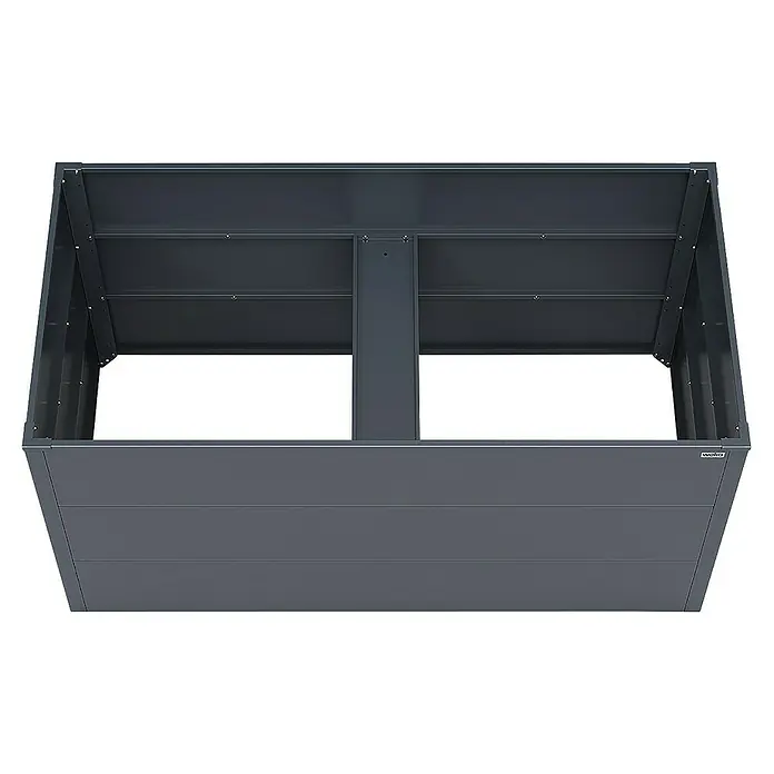Weka Hochbeet Gary - 150 x 77 x 77 cm, Metall, Anthrazit - Das Bild zeigt eine hochwertige Weka Gerätebox in Anthrazit, ideal für die Gartenaufbewahrung und den Außenbereich.