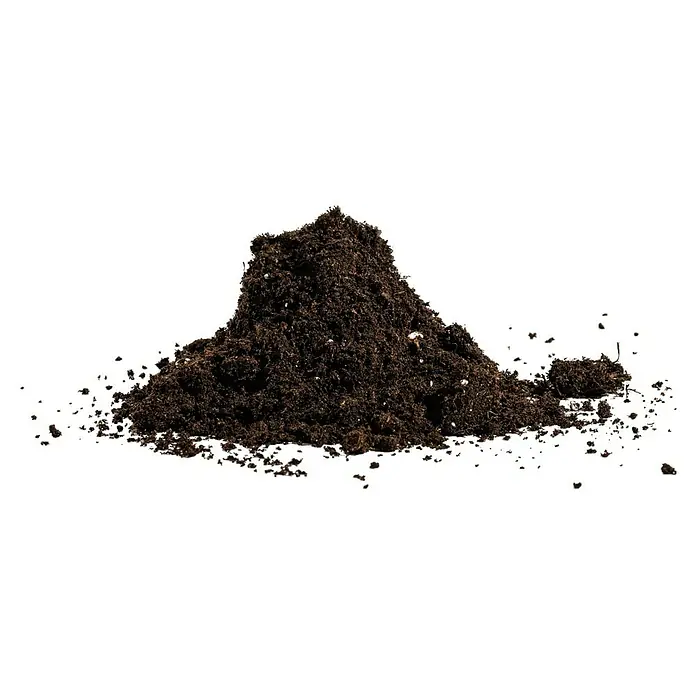 Gardol Universalerde - 40 l - Nahaufnahme von einem Haufen dunkler, fruchtbarer Blumenerde, ideal für Gartenarbeit und Pflanzenwachstum.