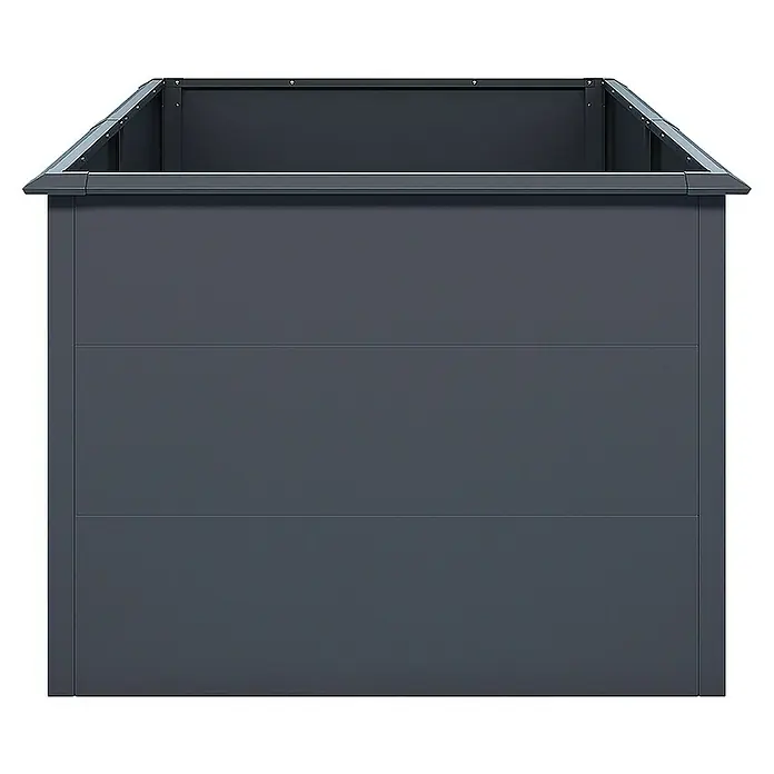 Weka Hochbeet Gary - 200 x 100 x 77 cm, Metall, Anthrazit - Ansicht eines modernen, grauen Hochbeets mit schlichtem Design und stabiler Konstruktion für den Garten oder die Terrasse.