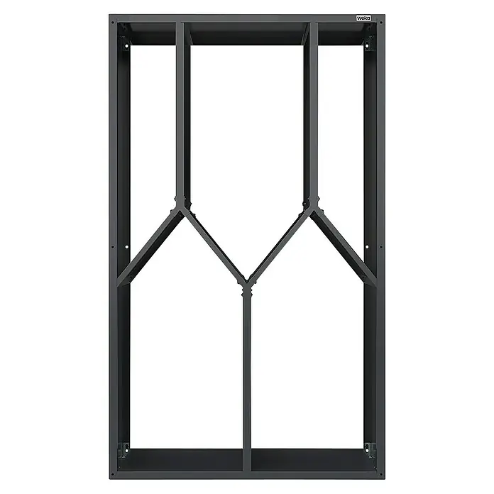 Weka Brennholzregal Gary - B x T x H: 95 x 50 x 160 cm, Metall, Anthrazit RAL 7016 - Metallrahmenstruktur eines WEKA-Produkts, das ein robustes und modernes Design für den Außenbereich zeigt.