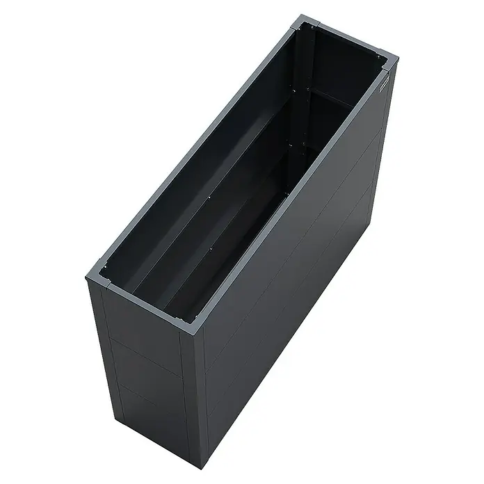 Weka Hochbeet Gary - 100 x 30 x 77 cm, Metall, Anthrazit - Schwarzer Pflanzkasten aus Metall für den Garten. Das Gefäß hat ein schlichtes, modernes Design und bietet Platz für Pflanzen.