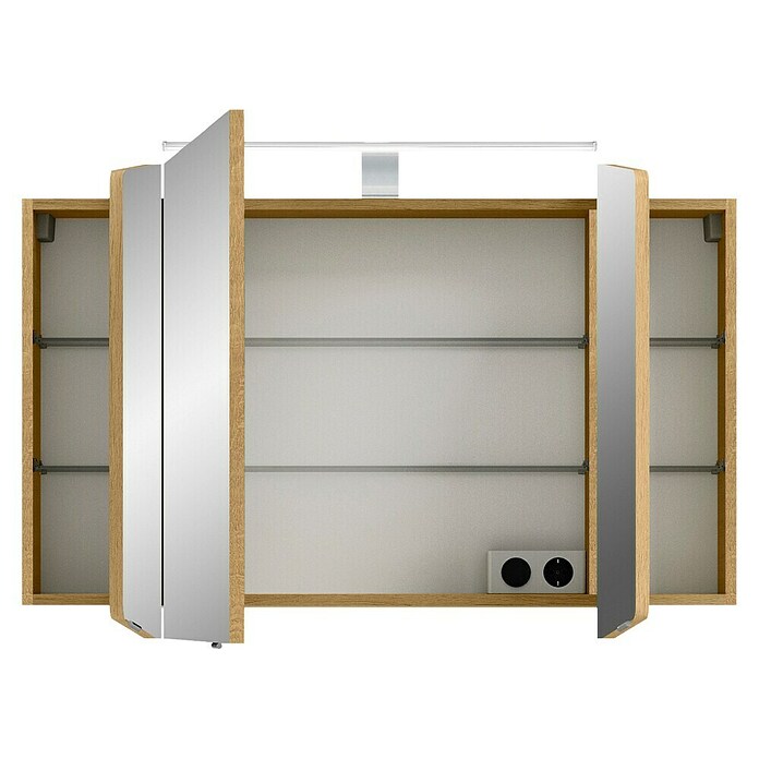 Pelipal Cassca LED-Spiegelschrank (B x H: 100 x 67 cm, Eiche) | BAUHAUS