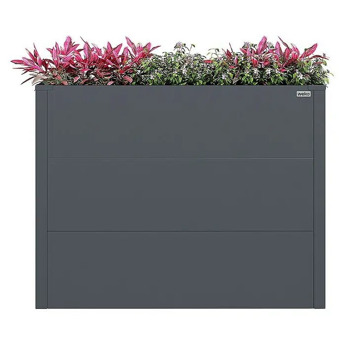 Weka Hochbeet Gary - 100 x 30 x 77 cm, Metall, Anthrazit - Der Weka Pflanzkasten in modernem Grau mit üppiger Bepflanzung ist ein Blickfang für jeden Garten oder Terrasse.
