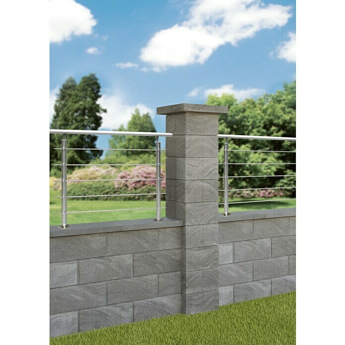 Pfeilerabdeckplatte Marmorline (40 x 40 x 6 cm, Beton, Grau/Anthrazit)