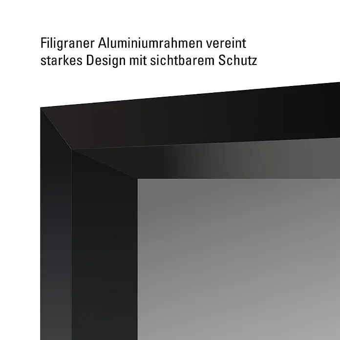 Diamond Doors Black Edition Schiebetür-Komplettset Jubidoor Loftline Black - 935 x 2.058 mm, Einscheibensicherheitsglas (ESG) - Produktansicht eines filigranen Aluminiumrahmens, der starkes Design mit sichtbarem Schutz vereint.