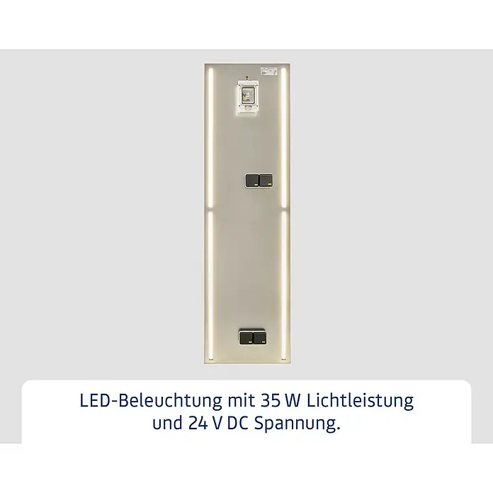 EcoStar Euroline Panel - L x B x H: 2 x 47 x 170 cm - LED-Beleuchtung mit 35 W Lichtleistung und 24 V DC Spannung.