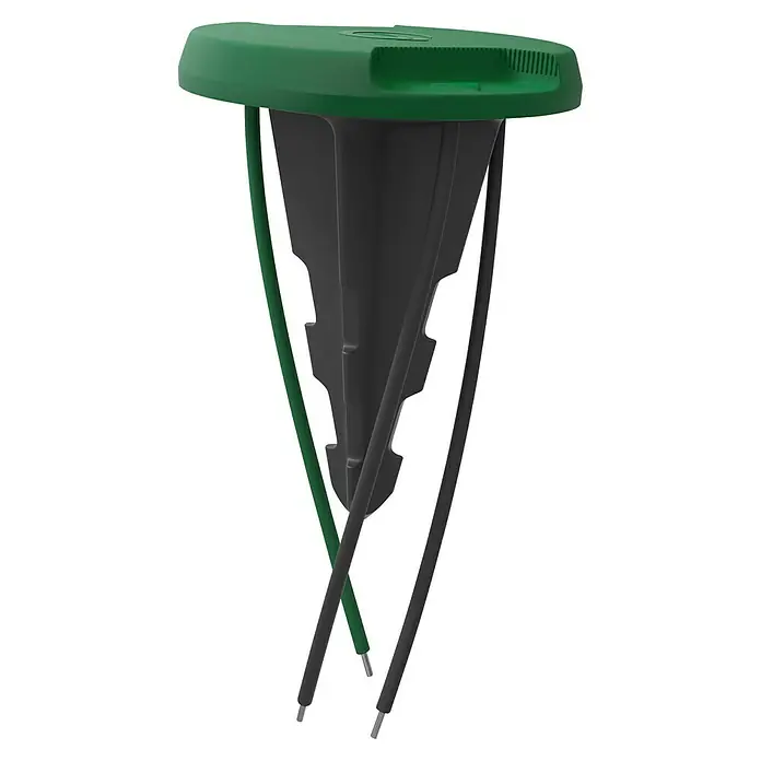 Grimsholm Green Flächenbegrenzung-Kit für Mähroboter - Alle Mähroboter mit Begrenzungsdraht, 5 -tlg. - Aufnahme eines stilvollen Kompostbehälters mit grünem Deckel und schlanken Beinen, der Funktionalität und Design vereint.