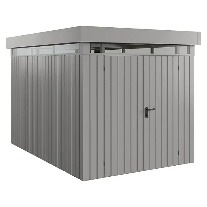 EcoStar Euroline Gerätehaus - Außenmaß inkl. Dachüberstand (B x T): 229 x 325 cm, Höhe: 218 cm, Stahl, Aluminium, Doppeltür - Eine stilvolle Gerätebox in Grau. Ideal zur Aufbewahrung von Gartengeräten und Werkzeugen im Außenbereich. Praktisch und optisch ansprechend.