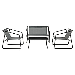 Conjunto de muebles Kateli (4 pzs., Acero/Textiline, Antracita)