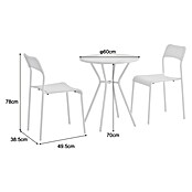 Conjunto de muebles de balcón Ina (3 pzs., Polipropileno, Blanco) | BAUHAUS