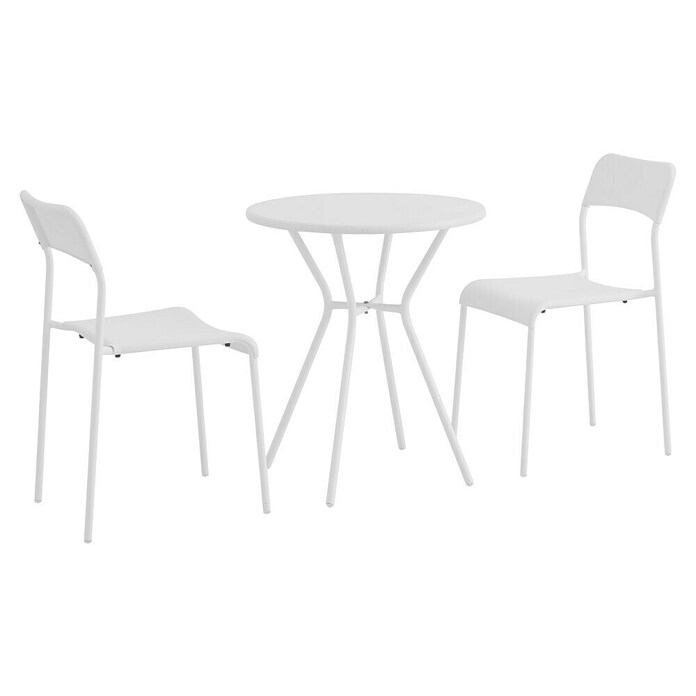 Conjunto de muebles de balcón Ina (3 pzs., Polipropileno, Blanco) | BAUHAUS