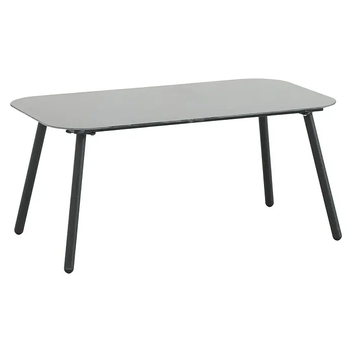 Conjunto de muebles Wesely - 4 pzs., Acero/Poliéster, Gris - Mesa de comedor gris con estructura metálica para comedores modernos. Robusta y elegante, perfecta para uso diario.