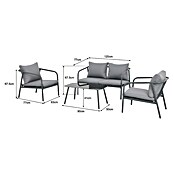 Conjunto de muebles Wesely (4 pzs., Acero/Poliéster, Gris) | BAUHAUS