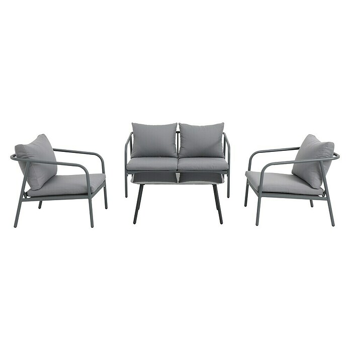 Conjunto de muebles Wesely (4 pzs., Acero/Poliéster, Gris) | BAUHAUS