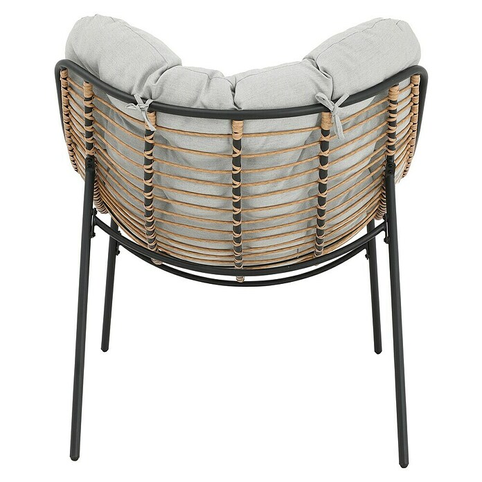 Sillón de jardín Cira II (An x Pr x Al: 94 x 103 x 96 cm, Marrón/Gris, Ratán sintético/Acero) | BAUHAUS