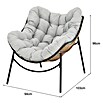 Sillón de jardín Cira II (An x Pr x Al: 94 x 103 x 96 cm, Marrón/Gris, Ratán sintético/Acero) | BAUHAUS