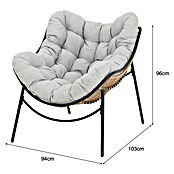Sillón de jardín Cira II (An x Pr x Al: 94 x 103 x 96 cm, Marrón/Gris, Ratán sintético/Acero) | BAUHAUS