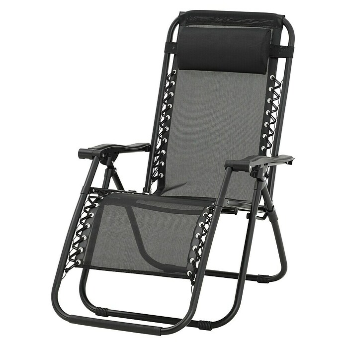 Sunfun Sillón de posiciones Forio (L x An x Al: 152 x 63 x 104 cm, Negro, Textiline/Acero) | BAUHAUS