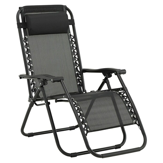 Sunfun Sillón de posiciones Forio (L x An x Al: 152 x 63 x 104 cm, Negro, Textiline/Acero) | BAUHAUS