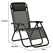 Sunfun Sillón de posiciones Forio (L x An x Al: 152 x 63 x 104 cm, Negro, Textiline/Acero) | BAUHAUS