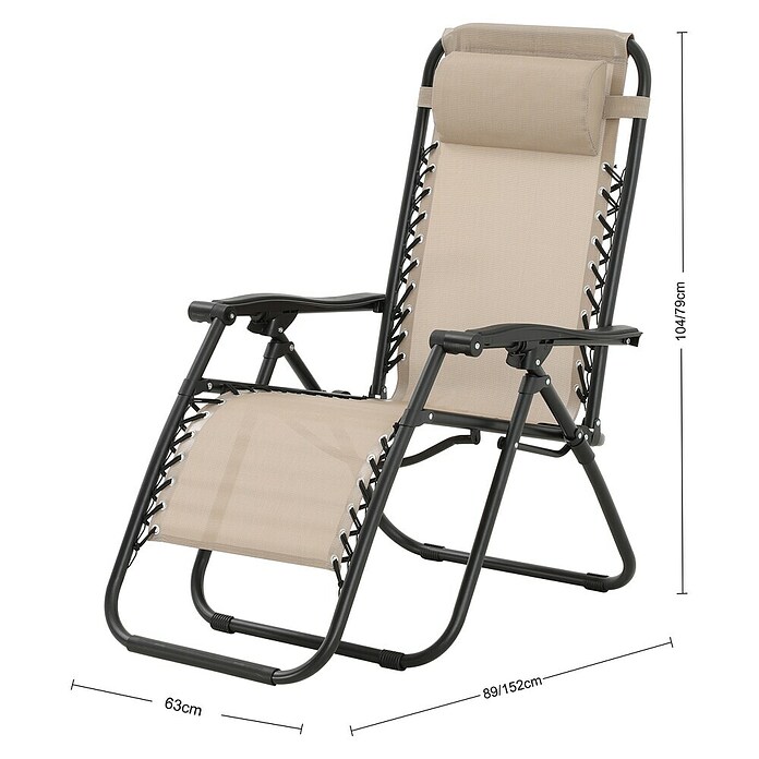 Sunfun Sillón de posiciones Forio (L x An x Al: 152 x 63 x 104 cm, Taupe, Textiline/Acero) | BAUHAUS