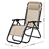 Sunfun Sillón de posiciones Forio (L x An x Al: 152 x 63 x 104 cm, Taupe, Textiline/Acero) | BAUHAUS