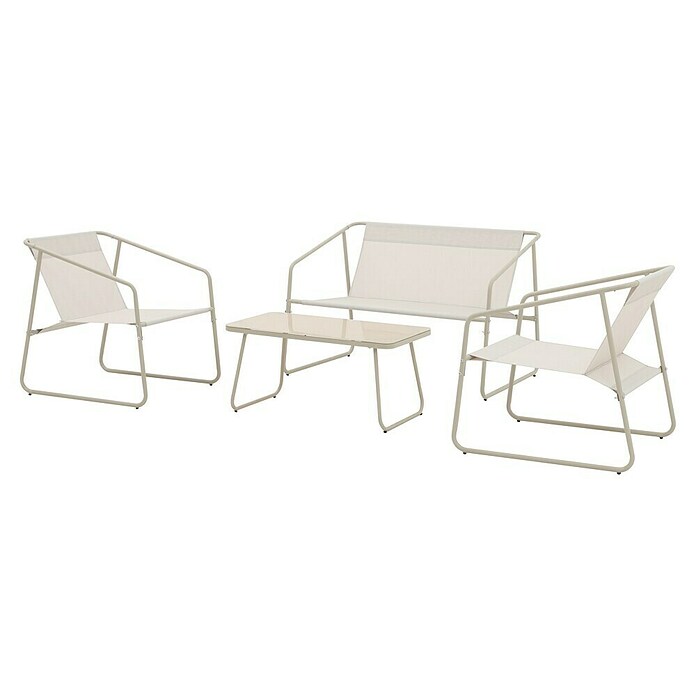 Conjunto de muebles Kateli (4 pzs., Acero/Textiline, Beige) | BAUHAUS