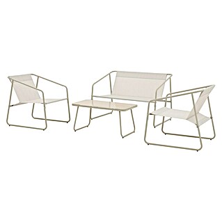 Conjunto de muebles Kateli (4 pzs., Acero/Textiline, Beige)