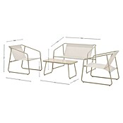 Conjunto de muebles Kateli (4 pzs., Acero/Textiline, Beige) | BAUHAUS