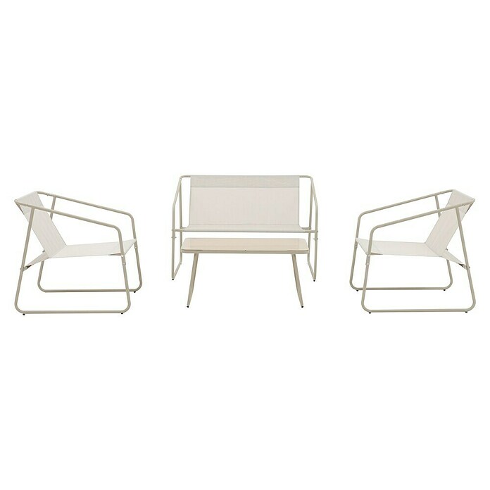Conjunto de muebles Kateli (4 pzs., Acero/Textiline, Beige) | BAUHAUS