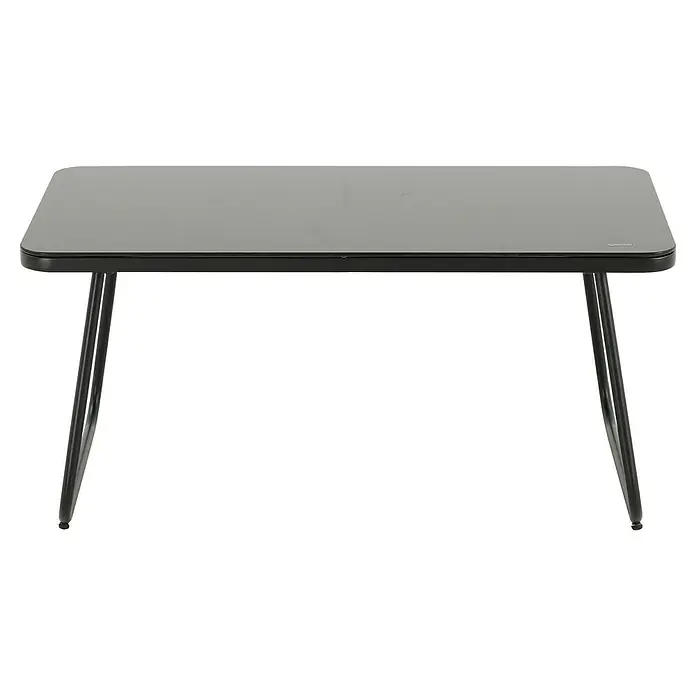 Conjunto de muebles Kateli - 4 pzs., Acero/Textiline, Antracita - Mesa rectangular negra con patas plegables. El mueble perfecto para espacios pequeños o como mesa auxiliar.
