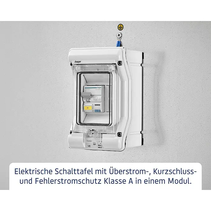 EcoStar Euroline Panel - L x B x H: 2 x 47 x 170 cm - Eine elektrische Schalttafel von Hager mit Überstrom-, Kurzschluss- und Fehlerstromschutz Klasse A in einem Modul.