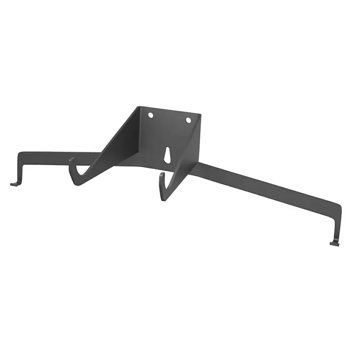 Grimsholm Green Wandhalterung für Rasenmäher - L x B x H: 3.150 x 140 x 110 mm, Mammotion Yuka Mini - Graues Metallobjekt mit mehreren Winkeln und einer Stange, wahrscheinlich eine spezielle Halterung. Es ist stabil und präzise konstruiert.